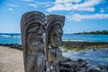 Hawaiian style wood carving PuÃÂ»uhonua O HÃÂnaunau National Historical Park, Big Island, Hawaii